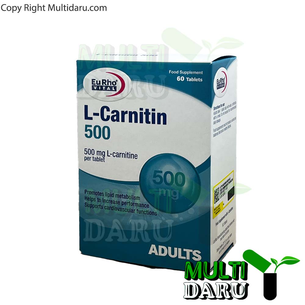 قرص ال کارنیتین 500 میلی گرم یوروویتال 60 عددی