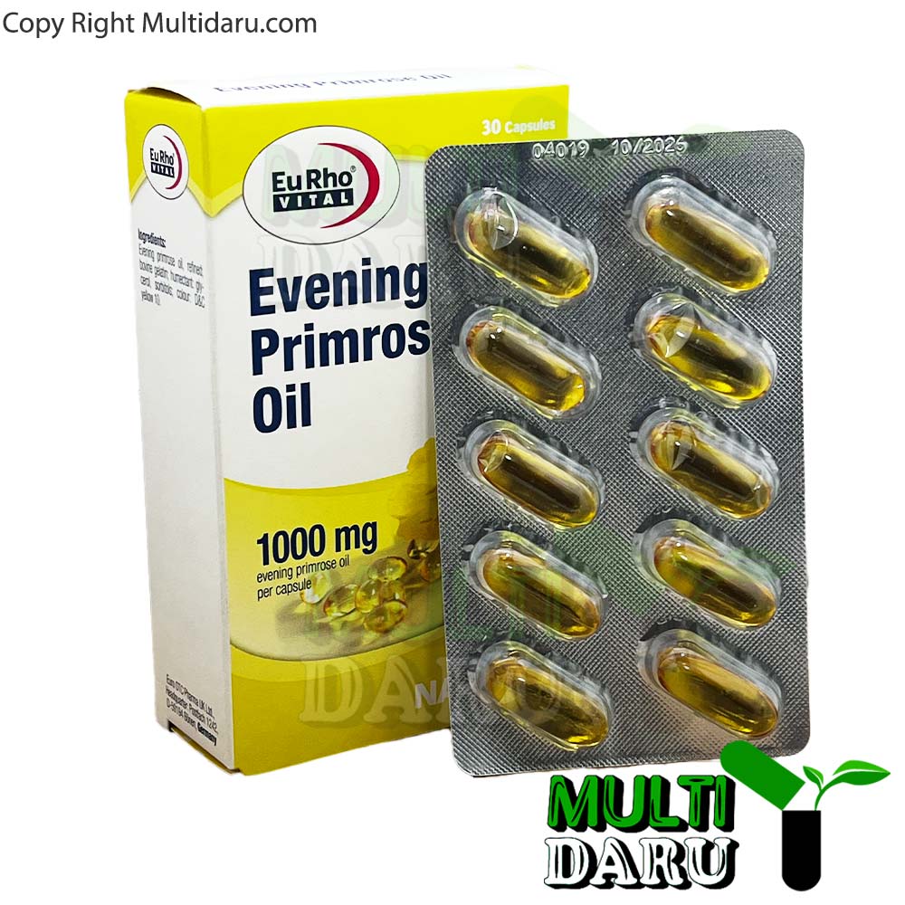 کپسول ایوینینگ پرایم رز 1000 میلی گرم یوروویتال 30 عددی