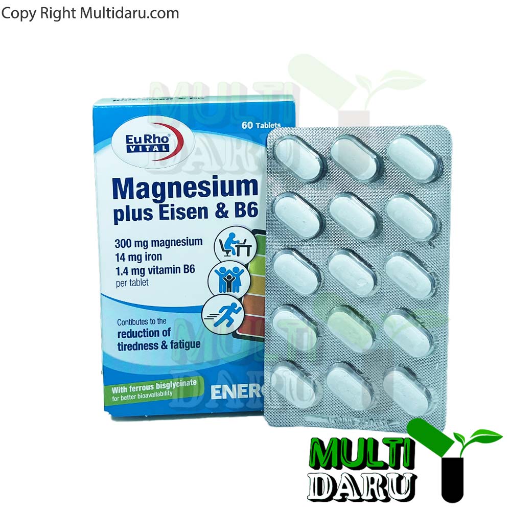 قرص منیزیم پلاس آیزن ب6 یوروویتال 60 عددی