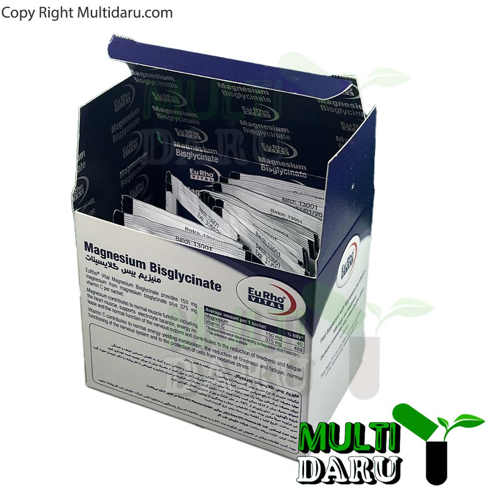 ساشه منیزیم بیسگلیسینات یوروویتال 14 عددی