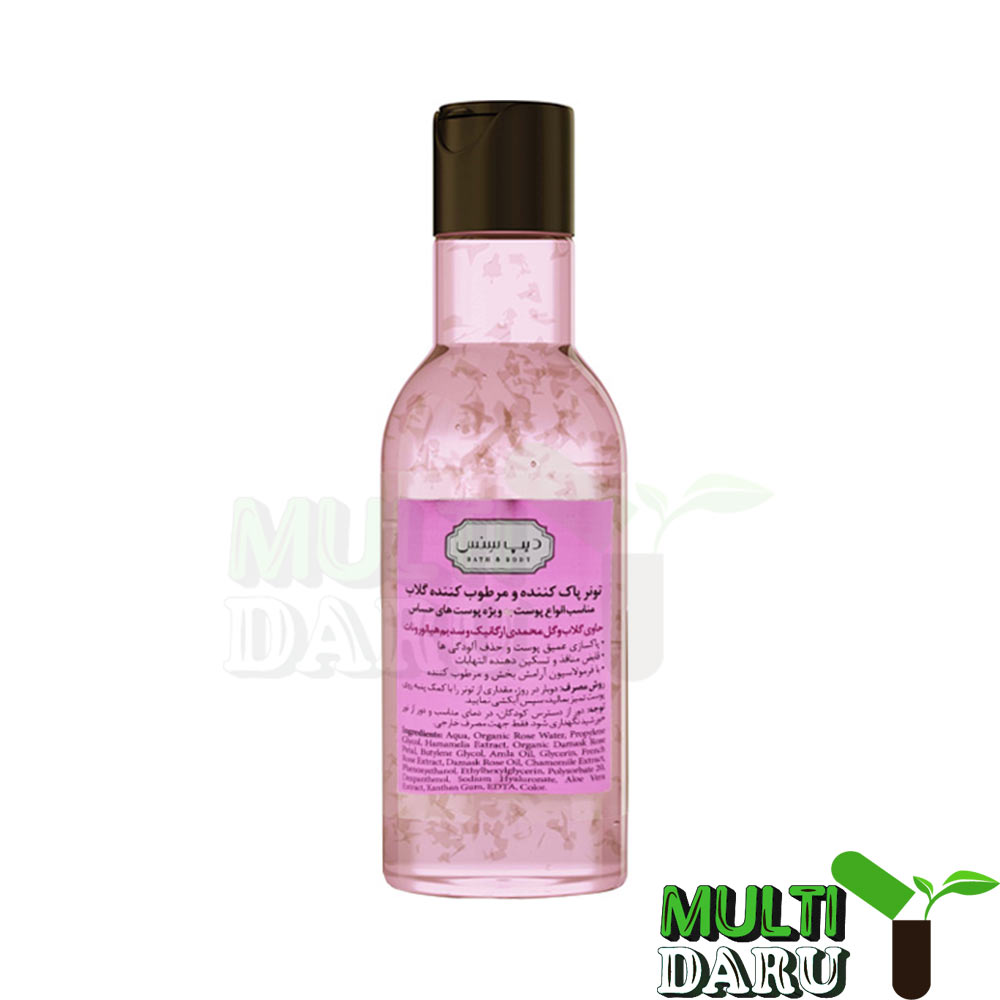 a2315.jpg تونر پاک کننده صورت دیپ سنس حاوى گلاب و رز فرانسوى 160 میل