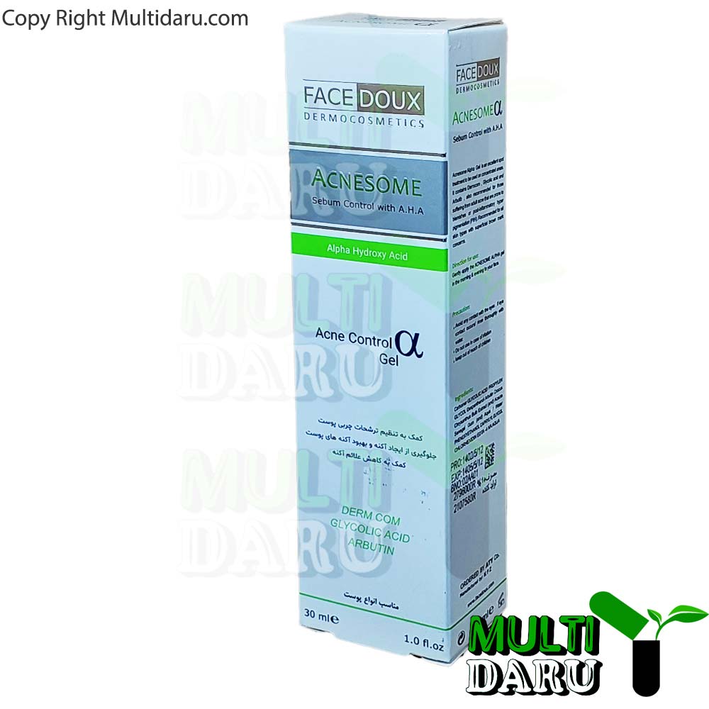 x1711.jpg ژل كنترل كننده چربی آكنه زوم آلفا فیس دوكس 30 میل