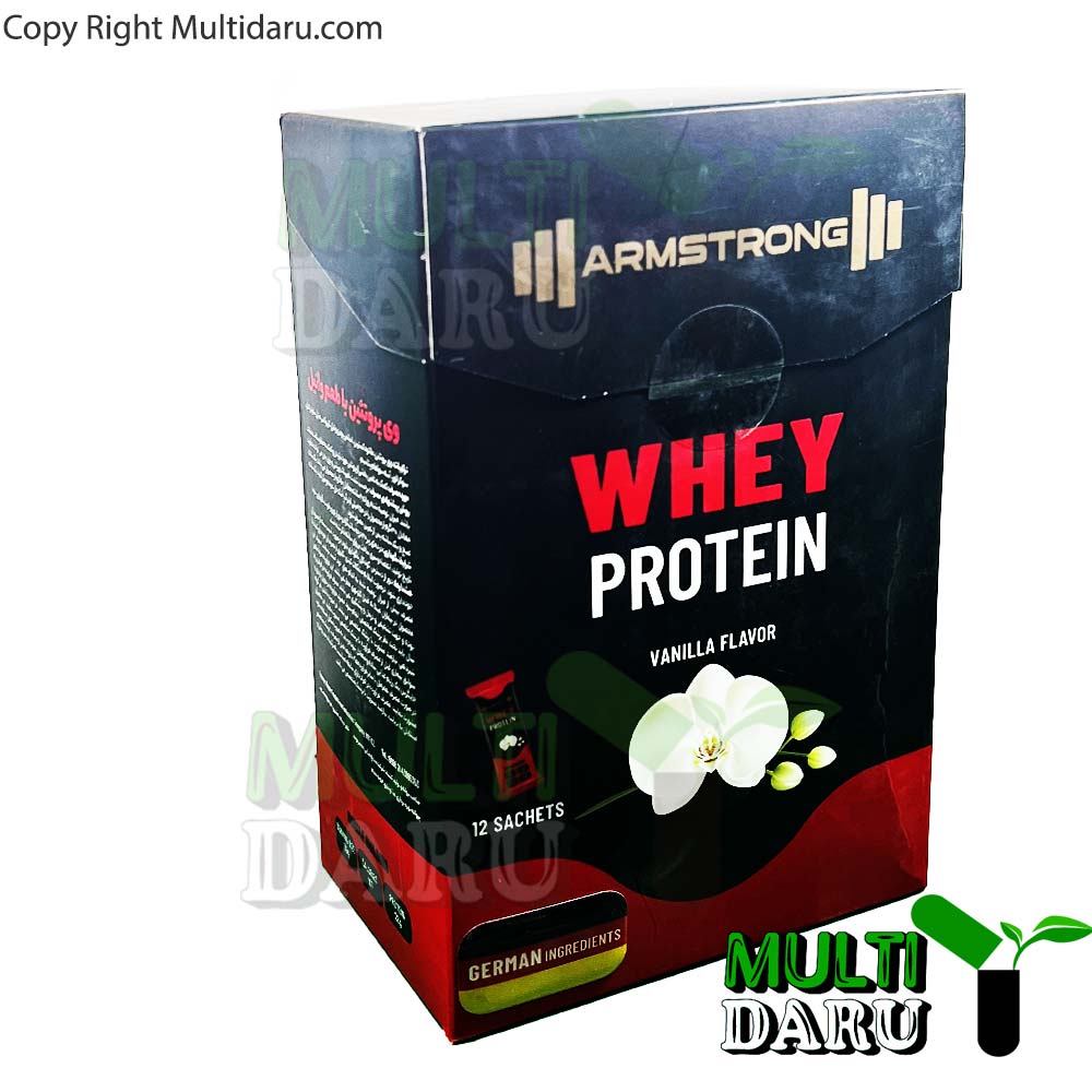 x2972.jpg پودر پروتئین وی آرمسترانگ ساشه 30 گرمی 12 عددی طعم وانیل