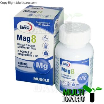 کپسول منیزیم 8 یوروویتال 60 عددی