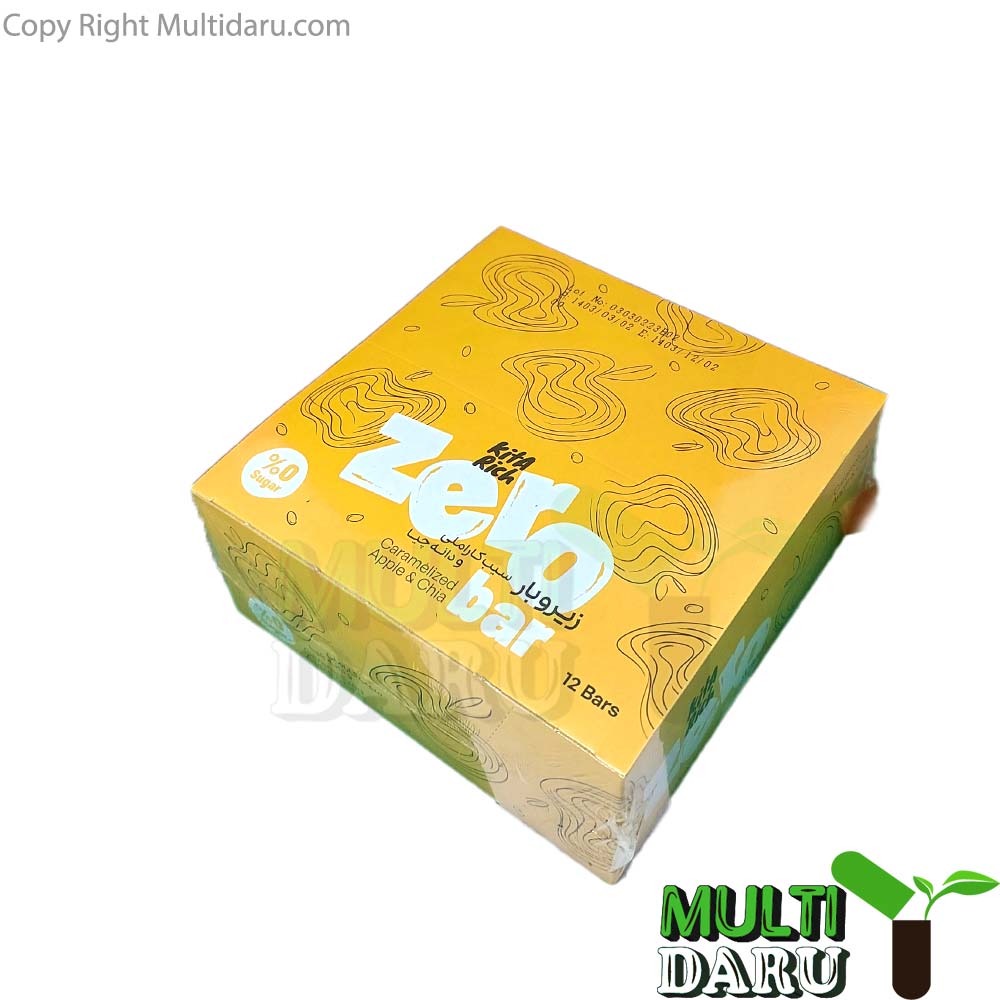 x377.jpg زیرو بار کیتاریچ طعم سیب کاراملی و دانه چیا 40 گرمی