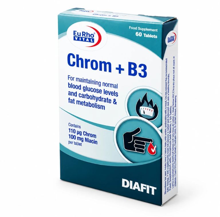 قرص کروم + ب3 یوروویتال 60 عددی